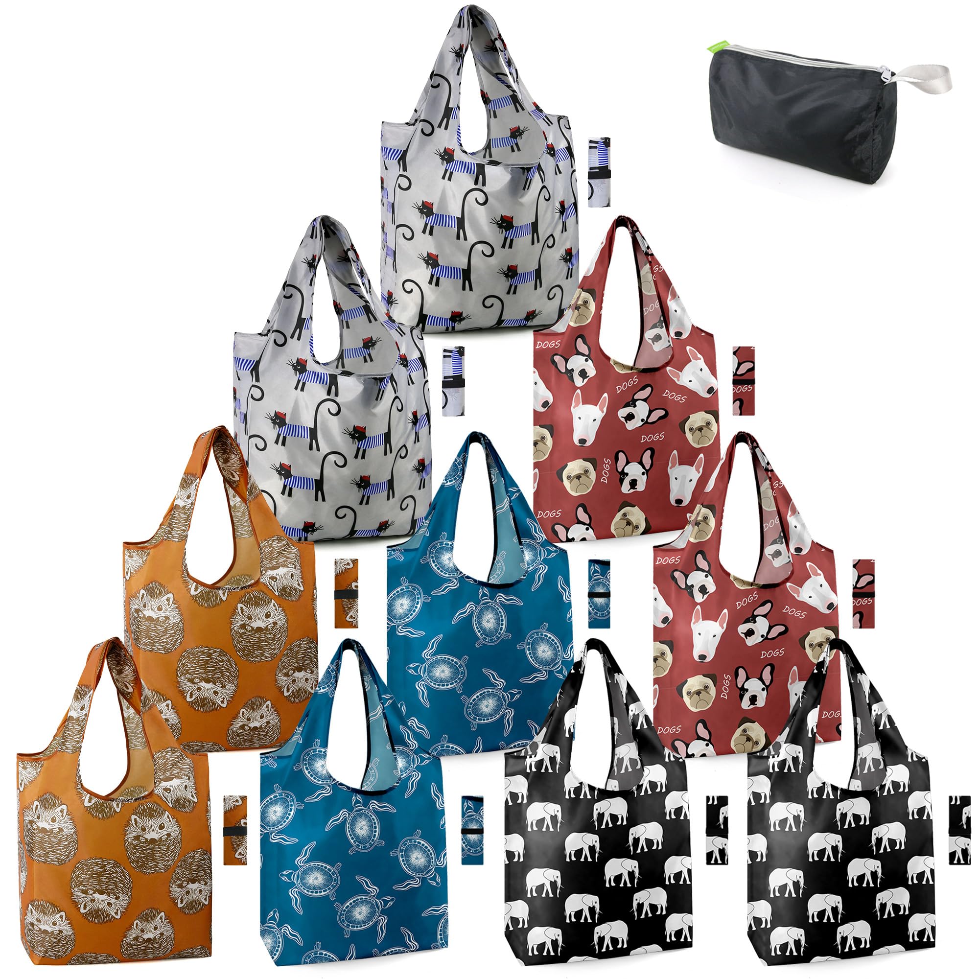 Sacos De Compras Reutilizáveis Beegreen Animal Lovers Women, Pacote Com 10