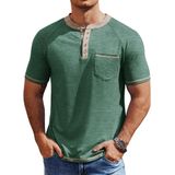 Camisetas Henley Coofandy Camisetas Casuais De Manga Curta Com Botões Masculinas