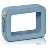 Bolsa De Maquiagem Prite Clear Cosmetic Organizer Azul Impermeável