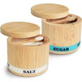 Caixa De Sal Thougrlyh Spice Cellar Bamboo Com Colher 240 Ml, 2 Unidades