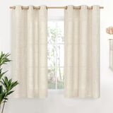 Cortinas Youngstex Short Linen, 137 Cm De Comprimento, Filtragem De Luz
