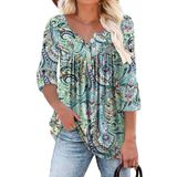 Blusa Túnica Feminina Roselinlin, Manga Comprida, Folgada, Azul Xxl