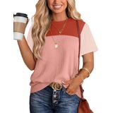 Blusas Wiholl De Malha De Manga Curta Para O Dia Dos Namorados Para Mulheres Em Coral