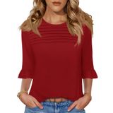 Blusa Feminina Blingfit, Elegante, Casual, Manga 3/4, Vinho, Vermelho M