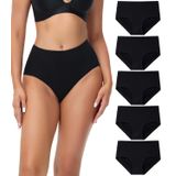 Cueca Pós-parto Feminina De Algodão Wirarpa Preta, Pacote Com 5