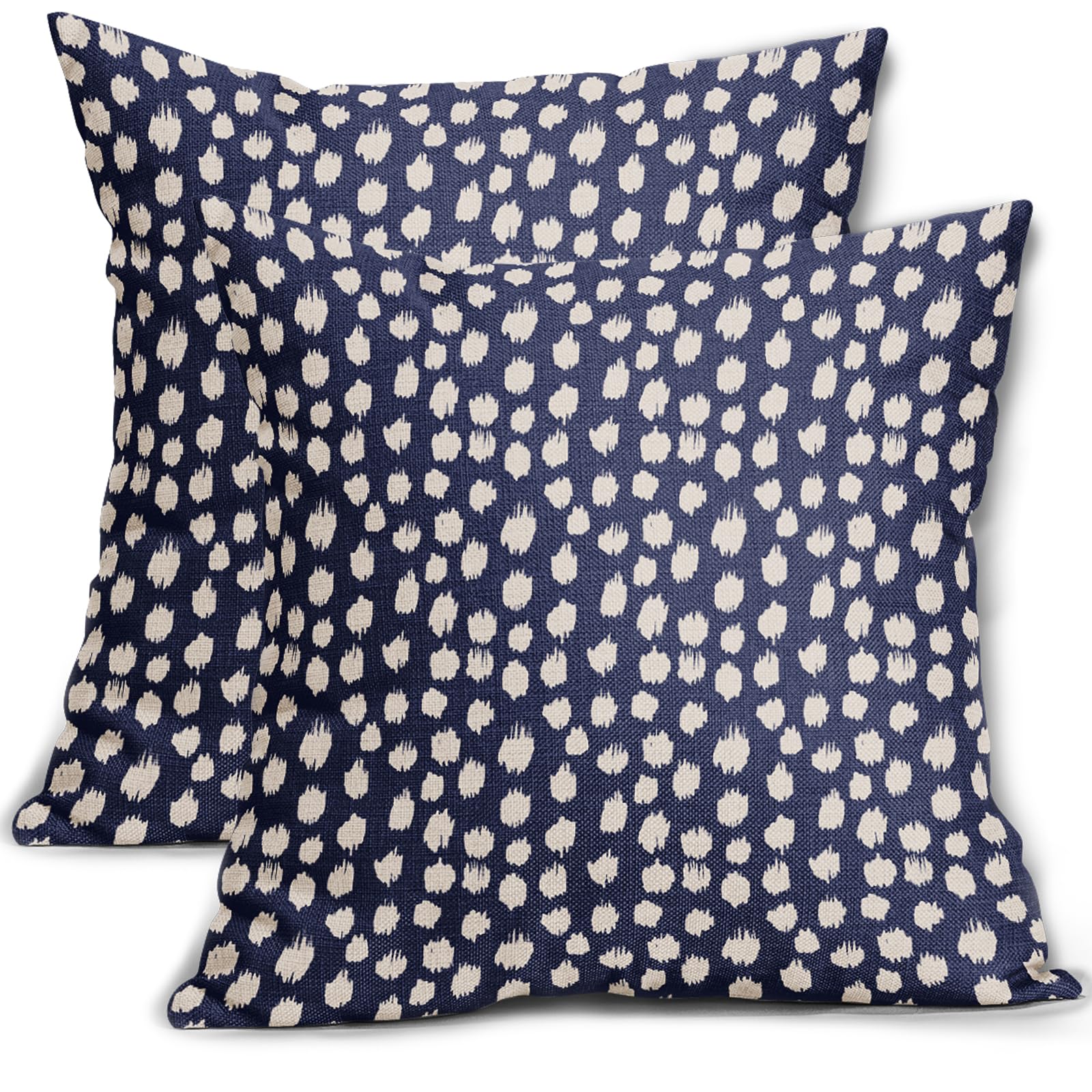 Capas De Travesseiro Sweetshow Navy Blue Cream 60x60cm, Conjunto De 2