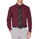 Camisa Social Masculina J.ver, Sem Rugas, Manga Comprida, Cor De Vinho