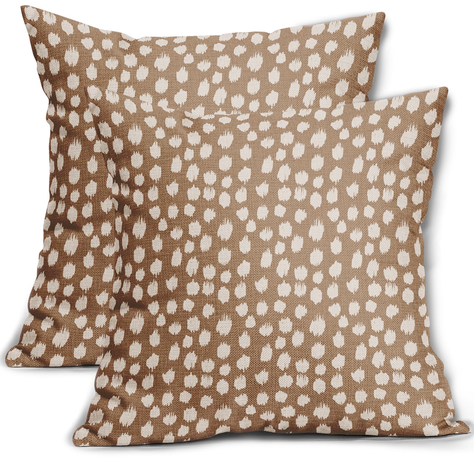 Capas De Travesseiro Sweetshow Brown Cream Dots 60x60cm Conjunto De 2