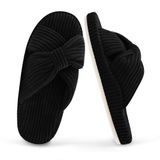 Chinelos Majoallure Cozy Memory Foam Arch Support Femininos Pretos