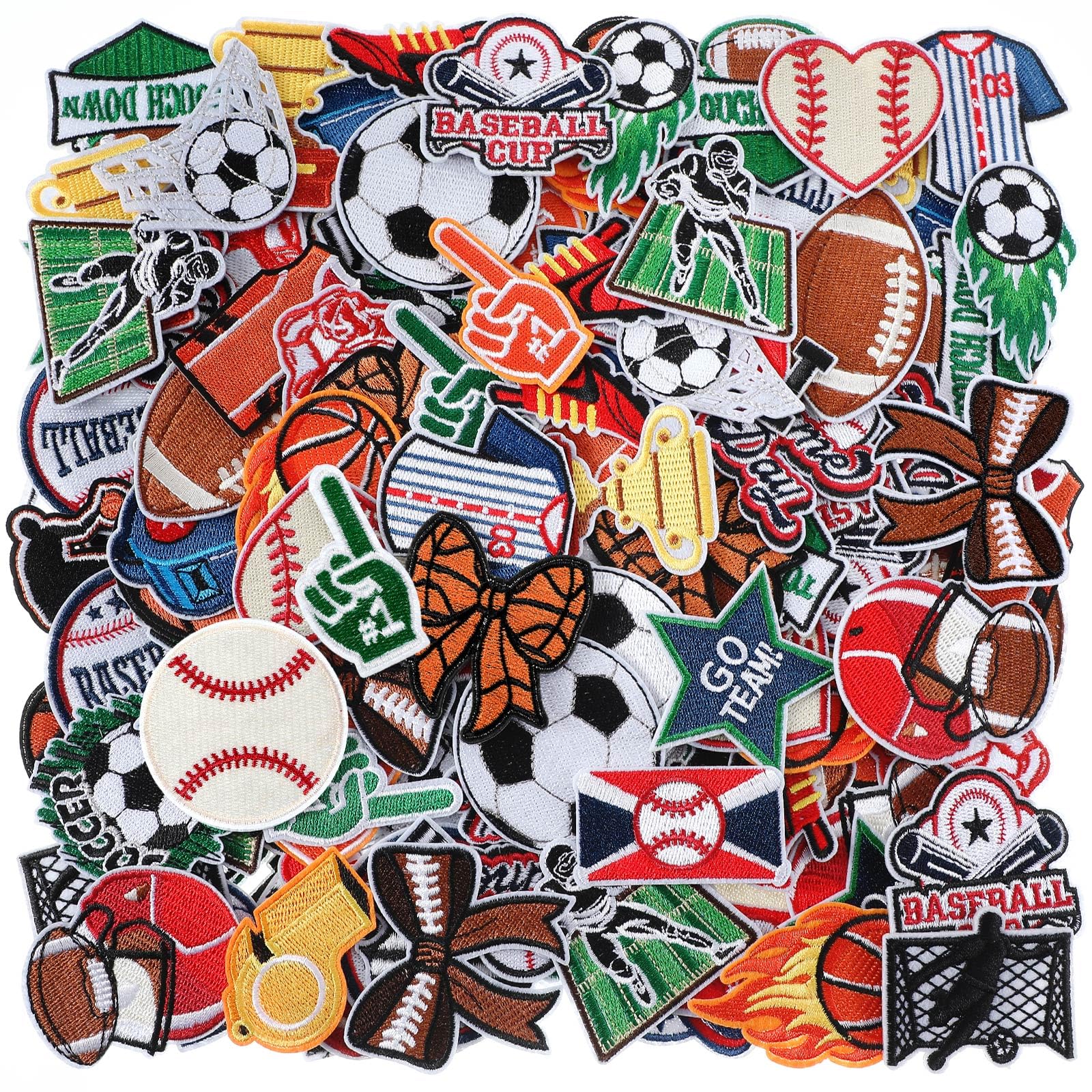 Iron On Patches Hunnmingre Sports Football Baseball 72 Unidades