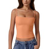 Camiseta Regata Feminina Qinsen Amarela Âmbar Com Forro Duplo Sexy