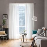 Cortinas De Janela Miulee White Sheer 2 Painéis 140x200cm Polyes