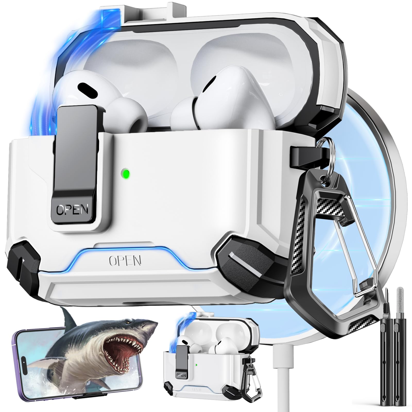 Capa Com Suporte De Telefone E Kit De Limpeza Para Airpods Pro