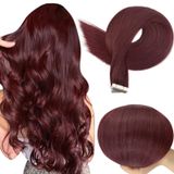 Fita Adesiva Em Extensões De Cabelo Full Shine Wine Red 30 G 20 Unidades 30 Cm