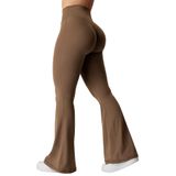 Leggings Flare Yeoreo Kalie Scrunch Para Mulheres Marrons Tamanho L