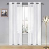 Cortinas Transparentes Dwcn Faux Linen Voile Grommet 36 X 84 Polegadas, 2 Painéis