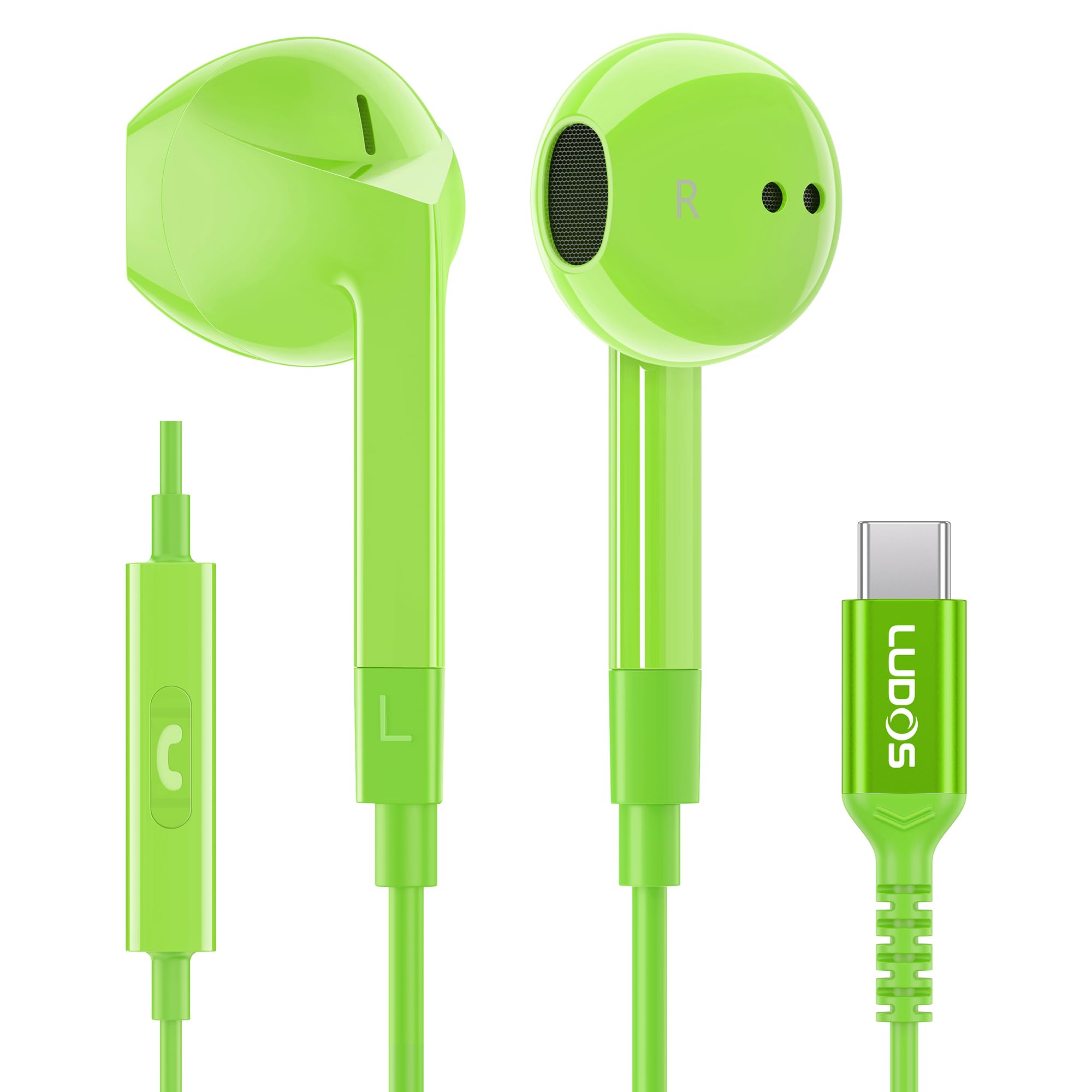 Fones De Ouvido Usb C Ludos Ferox Para Iphone 16 15 Pro Max Plus