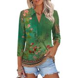 Camisa Polo Zhenwei Summer Para Mulheres Que Trabalham Com Manga 3/4 E Decote Em V