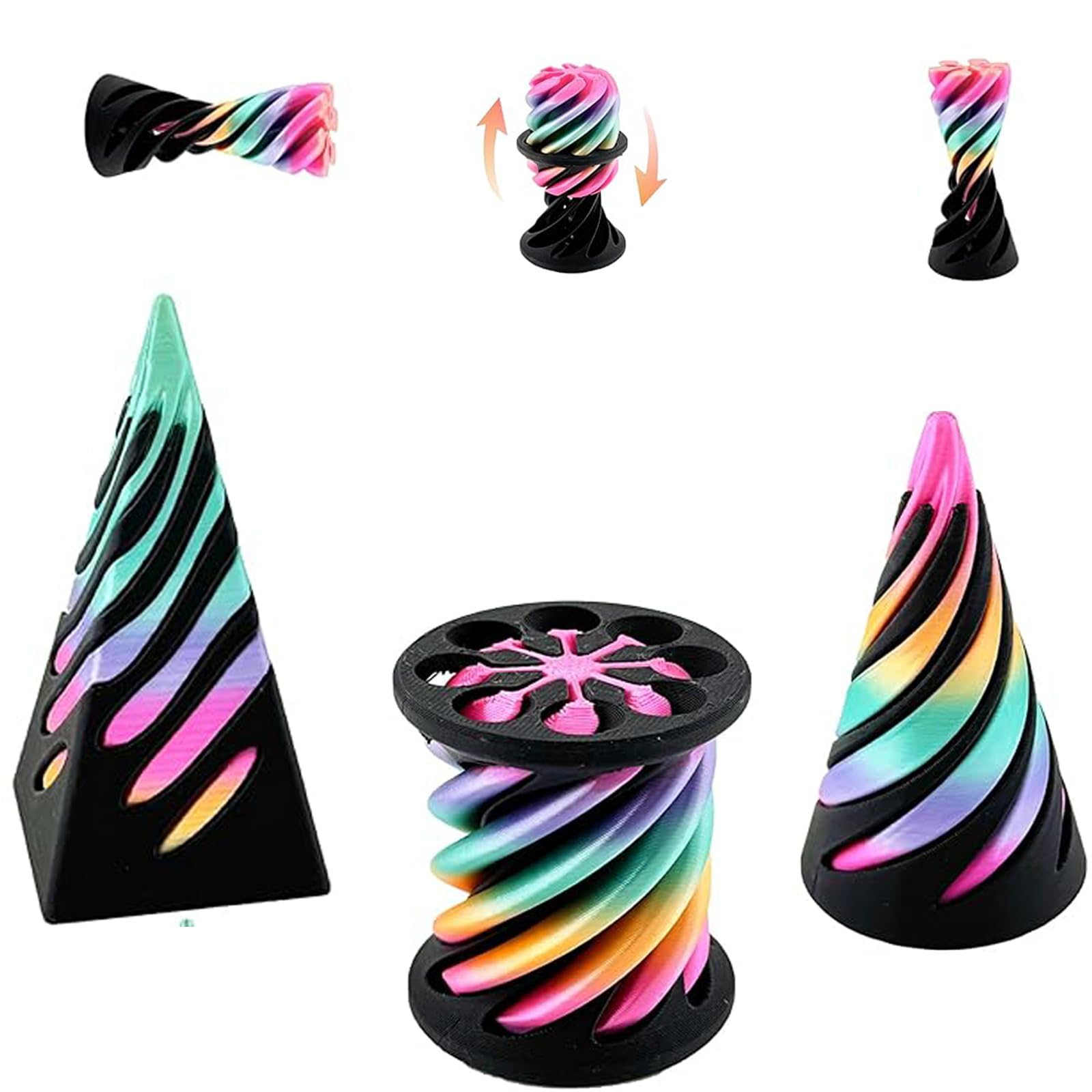 Fidget Toy Ajitxalr Impossible Cone Spiral Cone, 3 Pacotes