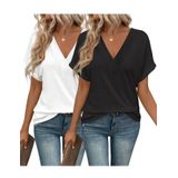 Camisetas Femininas Eymuse Eymuse, 2 Peças, Moda Praia, Decote Em V