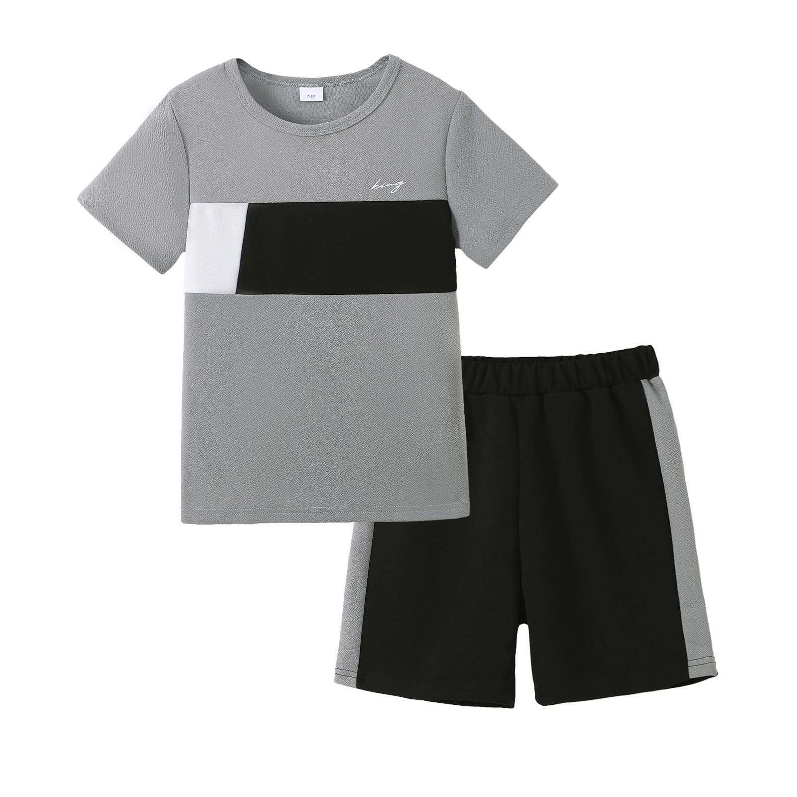 Conjunto De Roupas Kimi Bear Para Meninos Tamanho 7, Roupa De Manga Curta De Verão