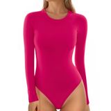 Camisetas Femininas De Manga Comprida Com Gola Redonda Bodysuit Mangopop