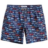 Calções De Banho Magic Quick Dry Estampados Para Homens Navy-fish