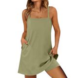 Vestido De Tênis Anrabess 2025, Casual De Verão, Solto, Verde Militar