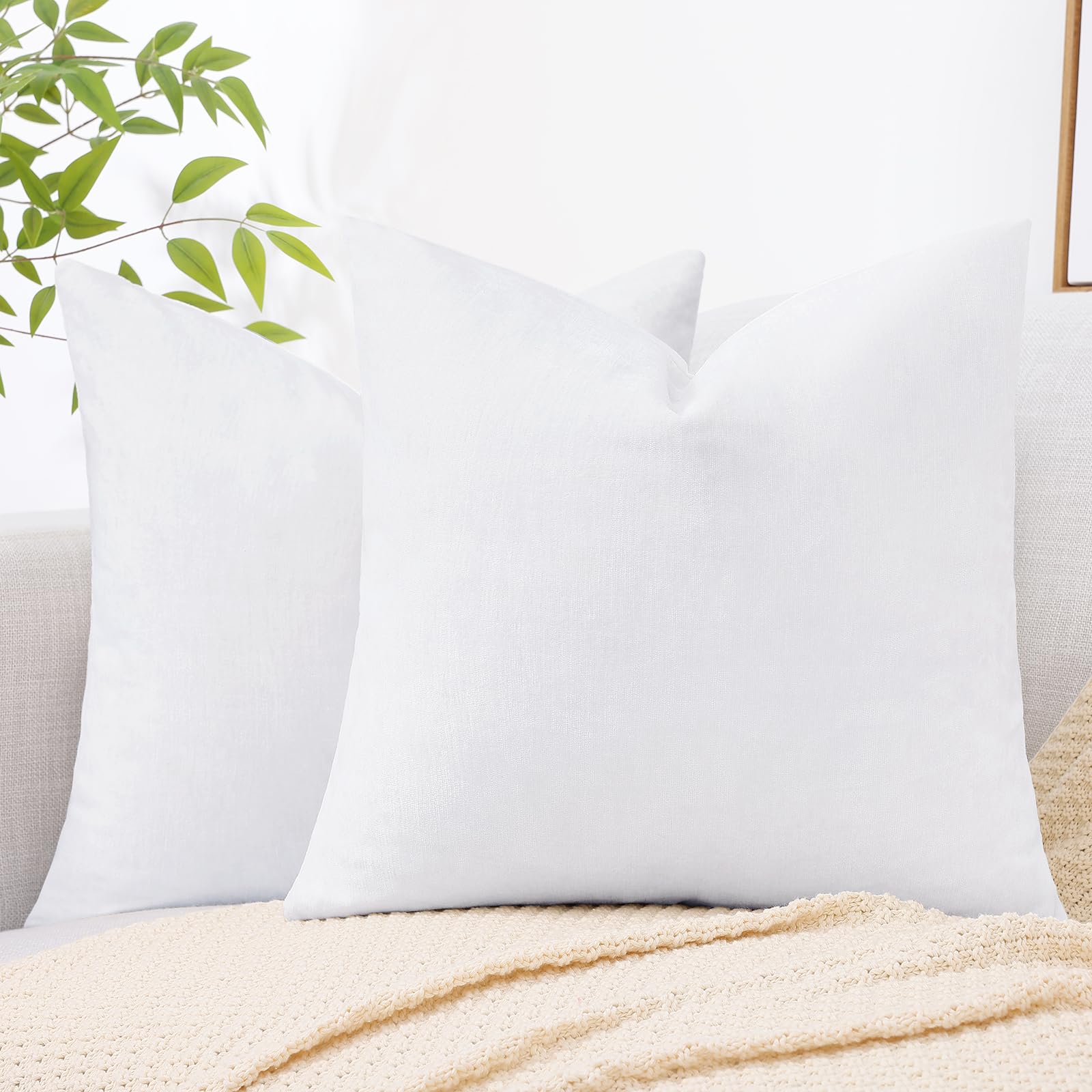 Capas De Almofada Decoruhome Christmas 60x60cm, Conjunto De 2 Brancas