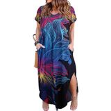 Vestido: Camiseta Casual De Verão Kancystore, Floral, Praia, Preta, 3x