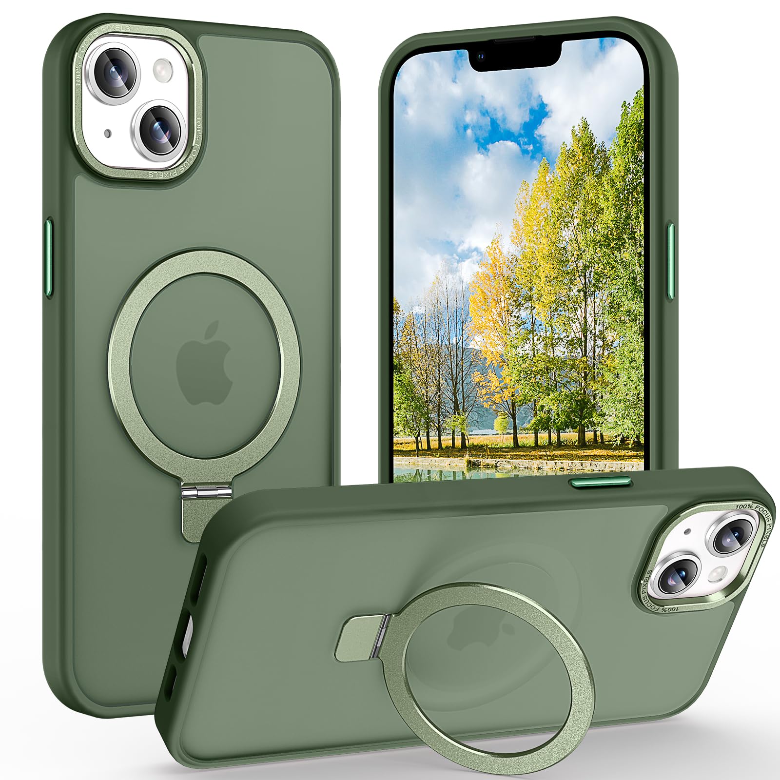 Capa De Telefone Lufanbis Magnetic Com Suporte De Anel Para Iphone 14 Plus