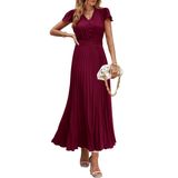 Vestido Maxi Feminino Prettygarden De Verão Com Decote Em V Com Babados