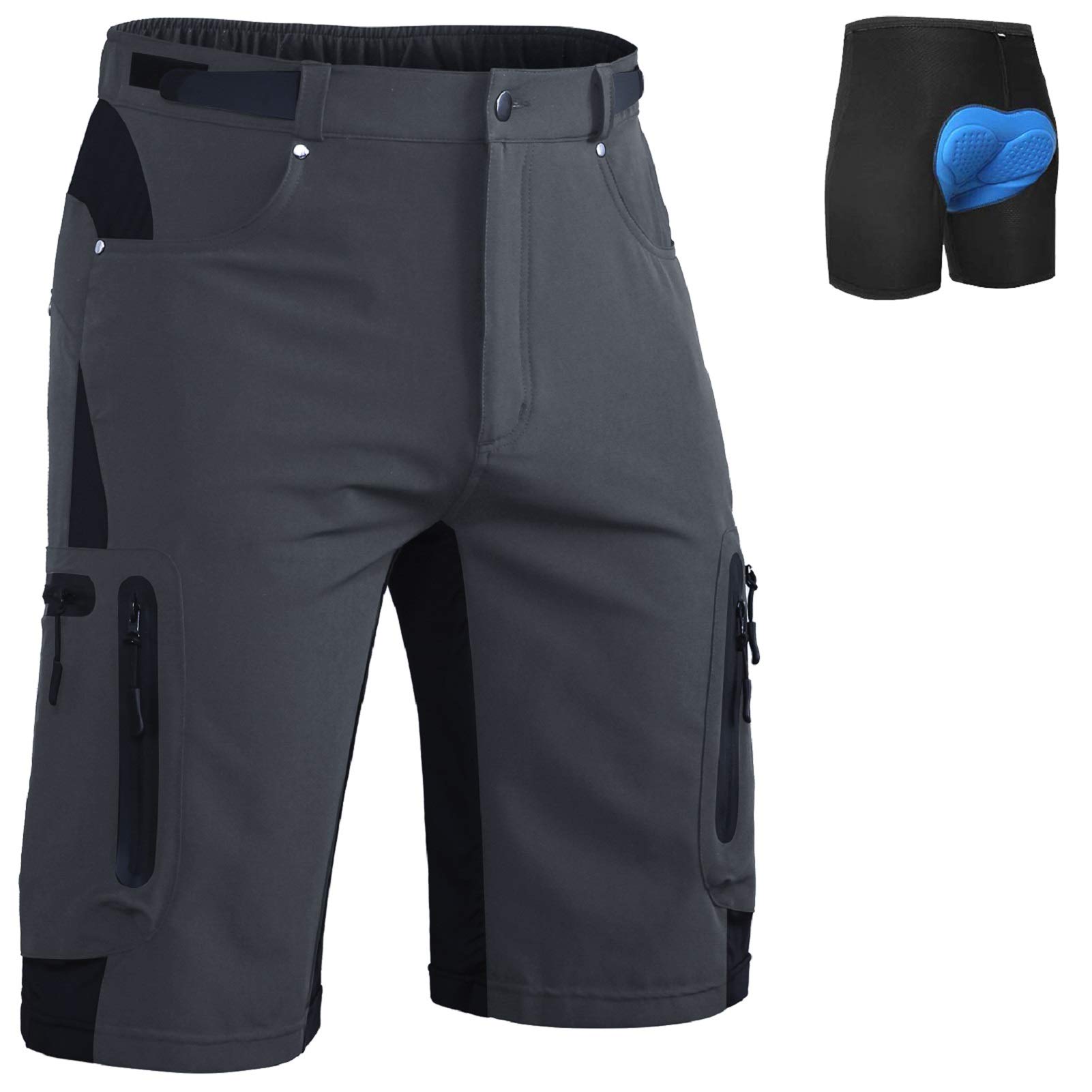 Shorts De Mountain Bike Ally 4d Acolchoados Para Homens - Cinza