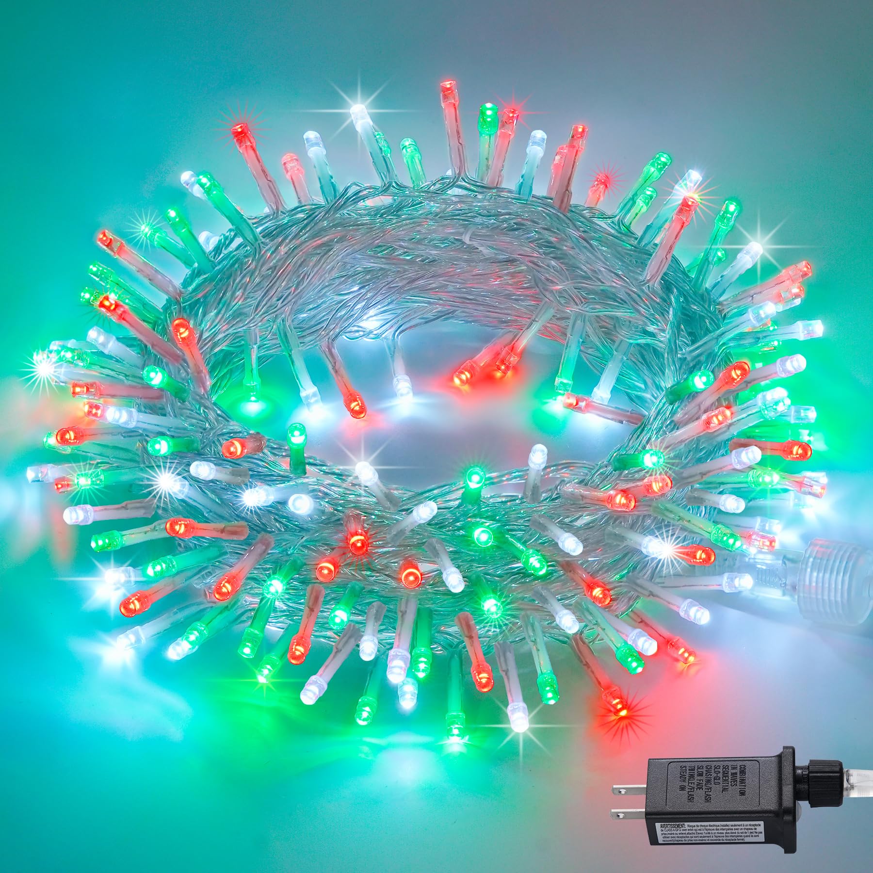 Luzes De Natal Jmexsuss 200 Led Vermelho Branco Verde 20m