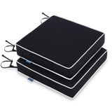 Almofadas De Cadeira Ao Ar Livre Miulee Impermeáveis 22x22x8cm Pretas 2 Unidades
