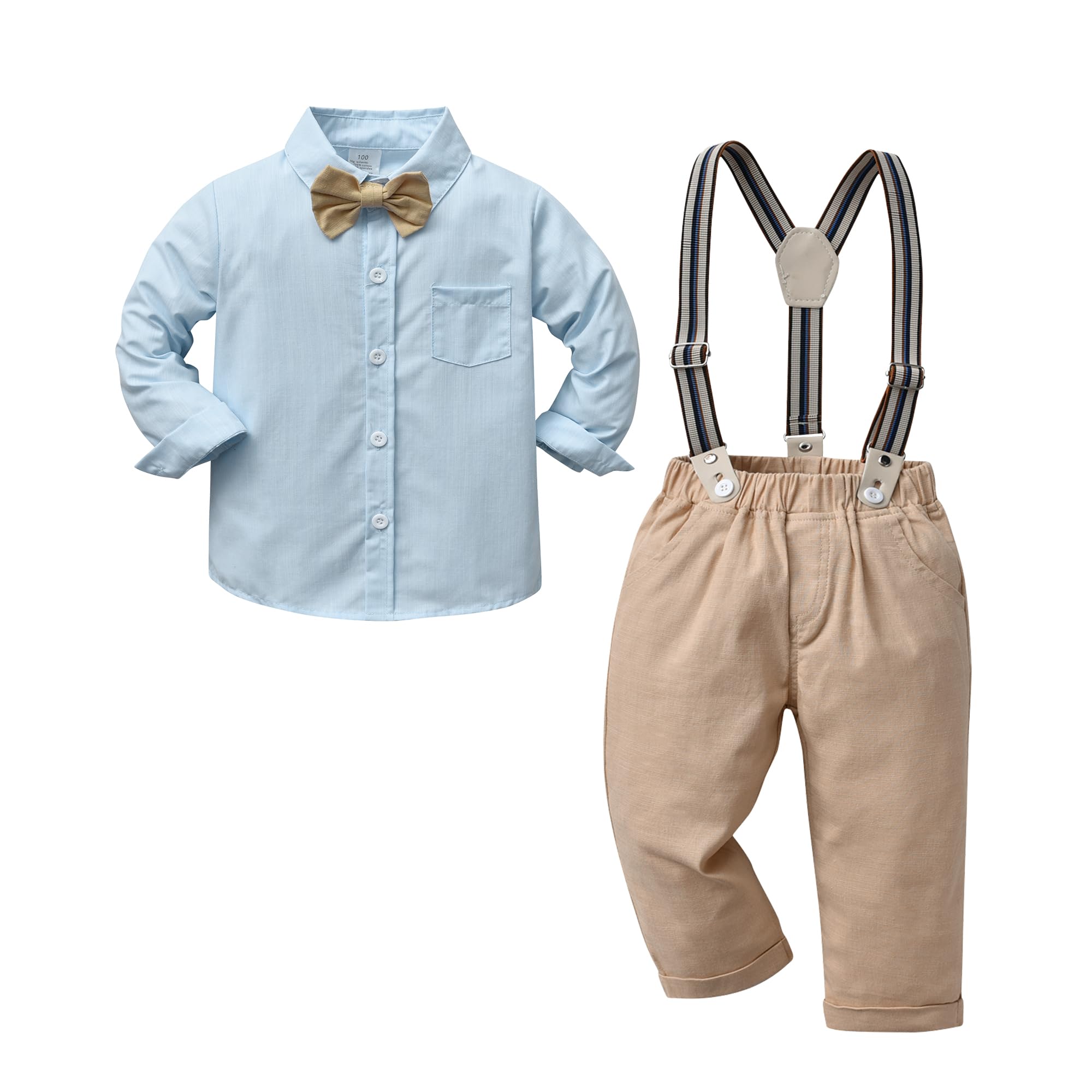 Conjunto De Roupas Boarnseorl Baby Boys Gentleman Shirt + Calças 3-4y