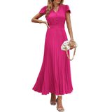Vestido Maxi Feminino Prettygarden De Verão Com Decote Em V Com Babados