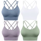 Sutiãs Esportivos Evercute Cross Back Com Alças Acolchoadas Para Ioga E Fitness