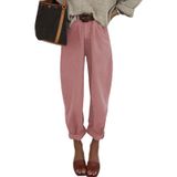 Jeans Astylish Women, Cintura Alta, Casual, Solta, Rosa