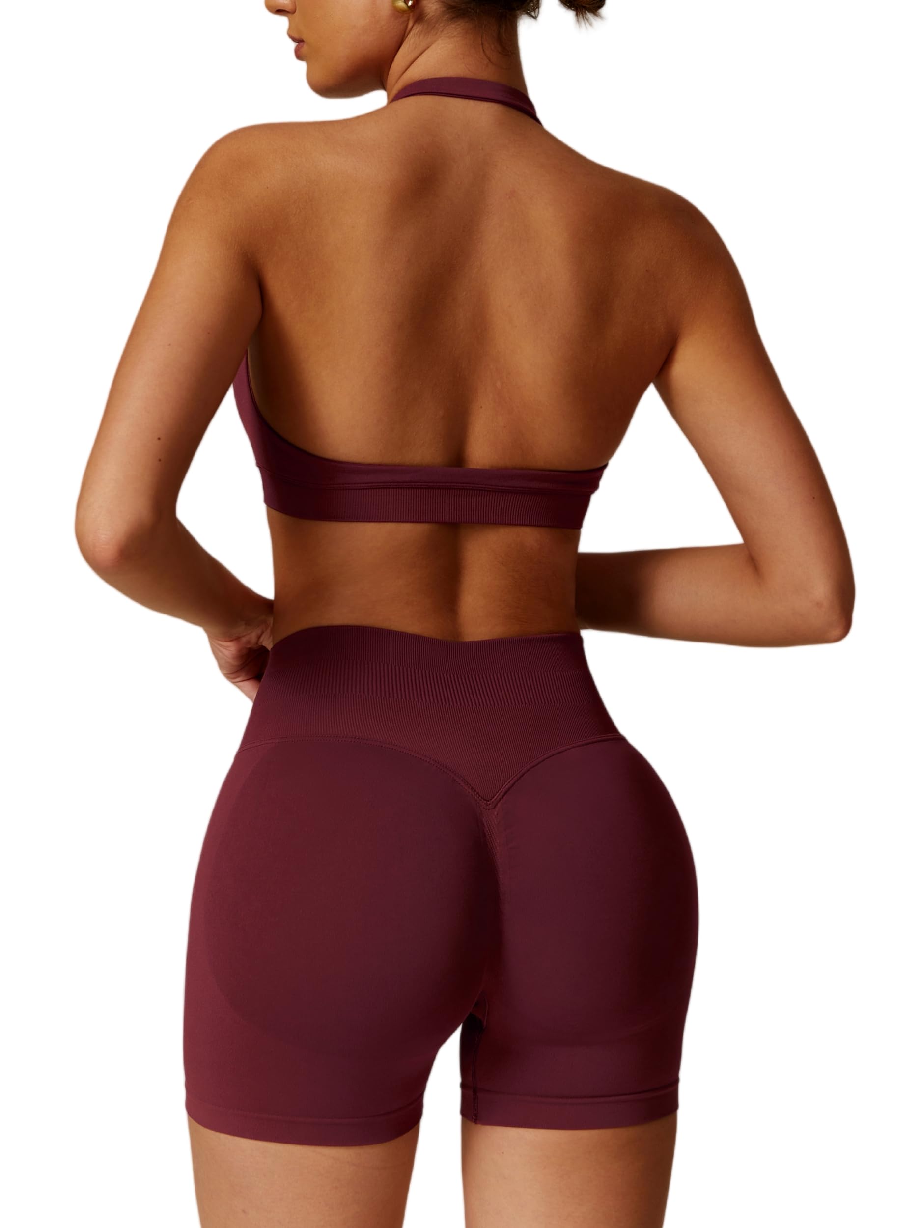 Conjunto De Treino Abociw Seamless High Waist Scrunch Butt Lifting