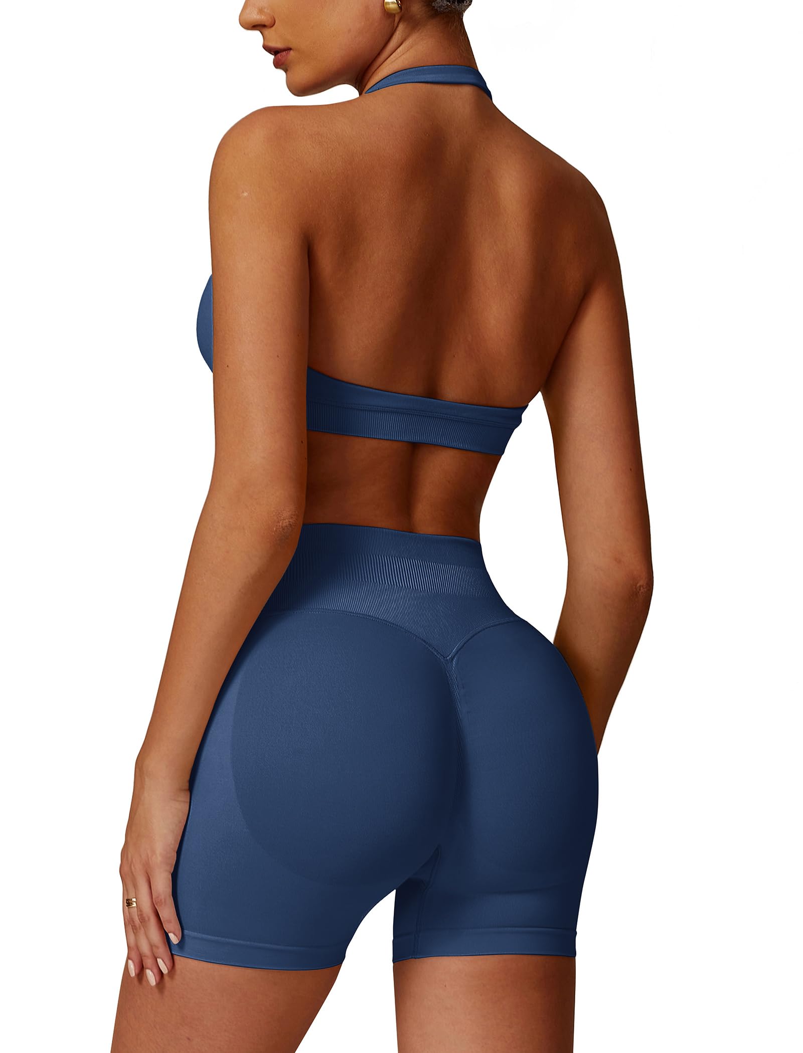 Conjunto De Treino Abociw Seamless High Waist Scrunch Butt Lifting