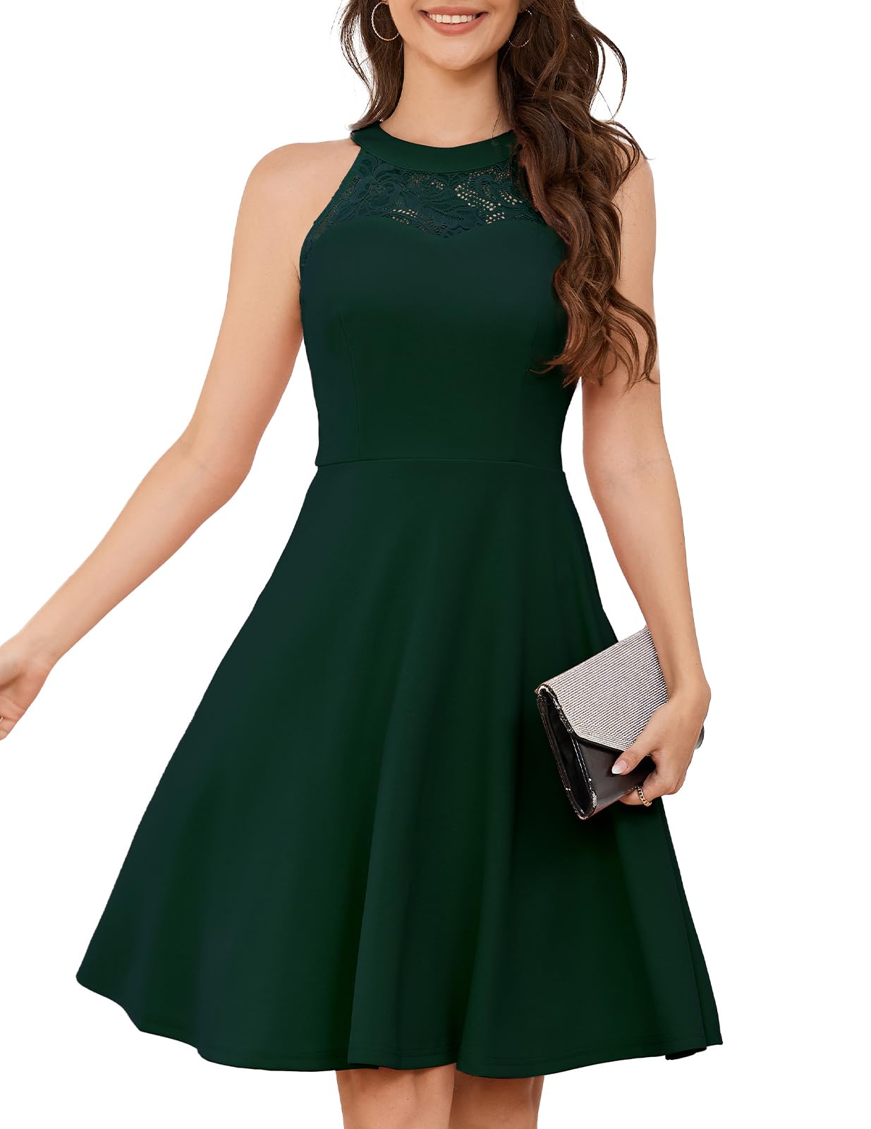 Vestido De Festa Bbonlinedress Verde Halter Comprimento Do Joelho S