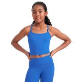 Camiseta Regata Crz Yoga Girl Butterluxe Com Forro Duplo Azul Brilhante