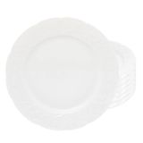 Jogo De Pratos Fundo Kit 6 Pcs 22cm Branco Limoges Vendange
