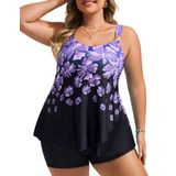 Vestido De Banho Hanna Nikole Trendy, Duas Peças, Flor Roxa, S