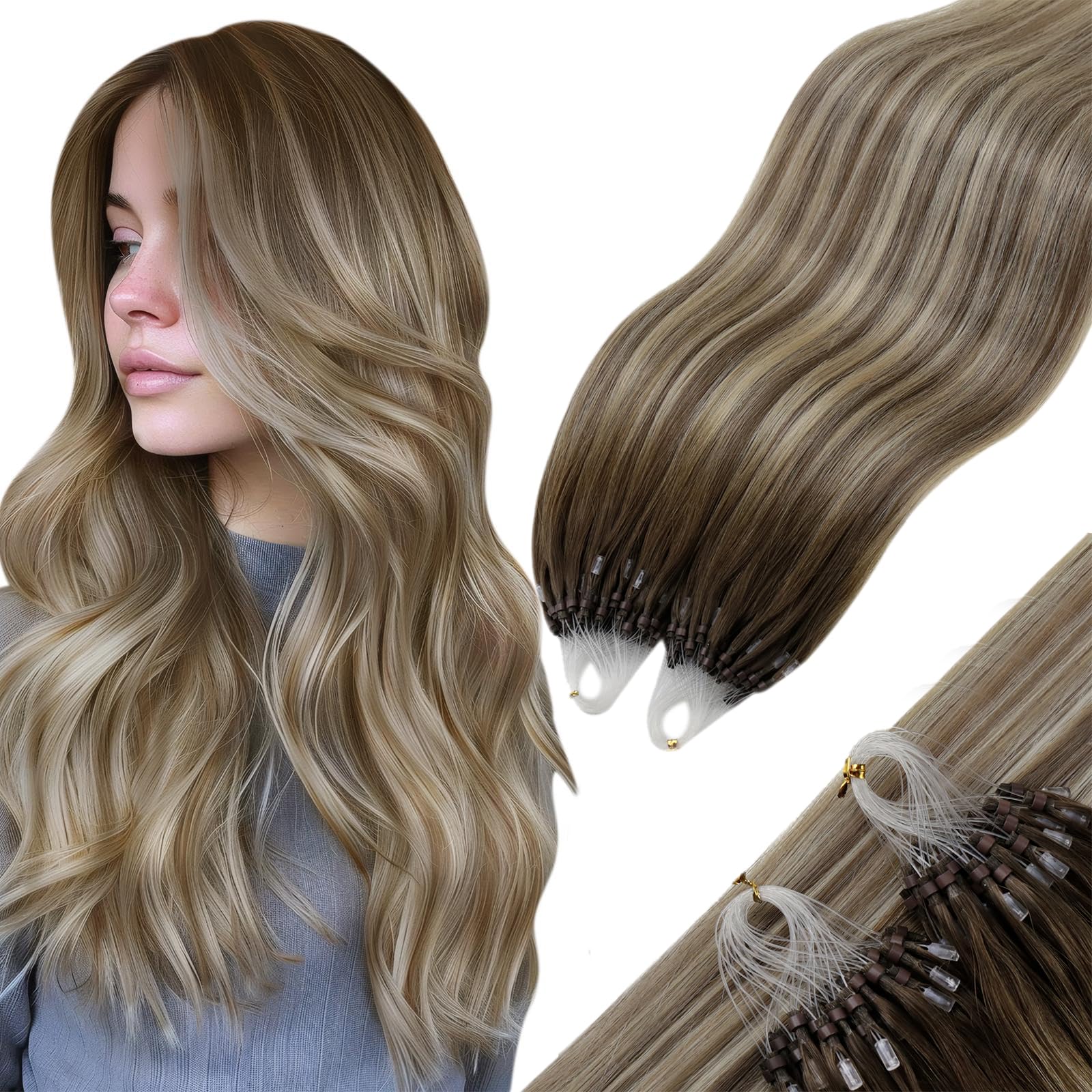 Extensões De Cabelo Hetto Microlink Micro Loop 40cm 50g Balayage