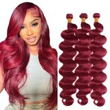 Pacotes De Cabelo Vinmdonm 99j Red Burgundy Body Wave 35-45cm