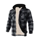 Jaqueta Gary Com Heavy Thick Flannel Xadrez Sherpa Fleece Masculina