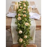 Eucalipto Garland Party Joy Com Flores, 2 Peças De 2 M Com 8 Rosas