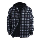 Jaqueta Gary Com Heavy Thick Xadrez Flannel Sherpa Fleece Masculina